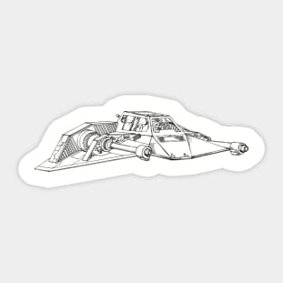 Space Ship Vintage Patent Hand Drawing Sticker